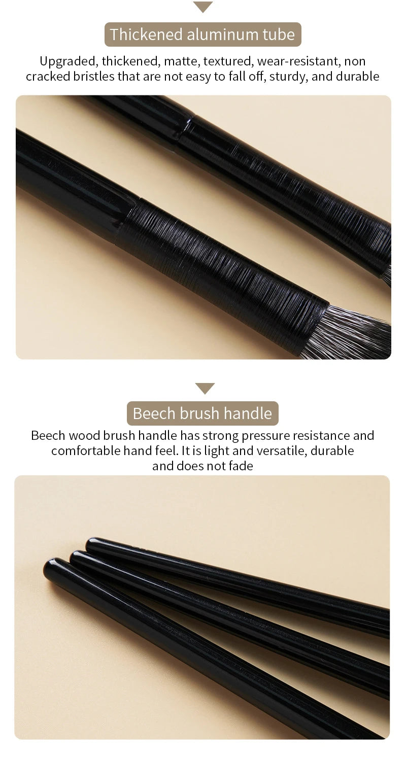 Natural Eye Makeup Brushes Set Eyeshadow Brush Eyebrow Contour Eyeliner Brush Women Eyes Cosmetic Blending Detail Make Up Tools