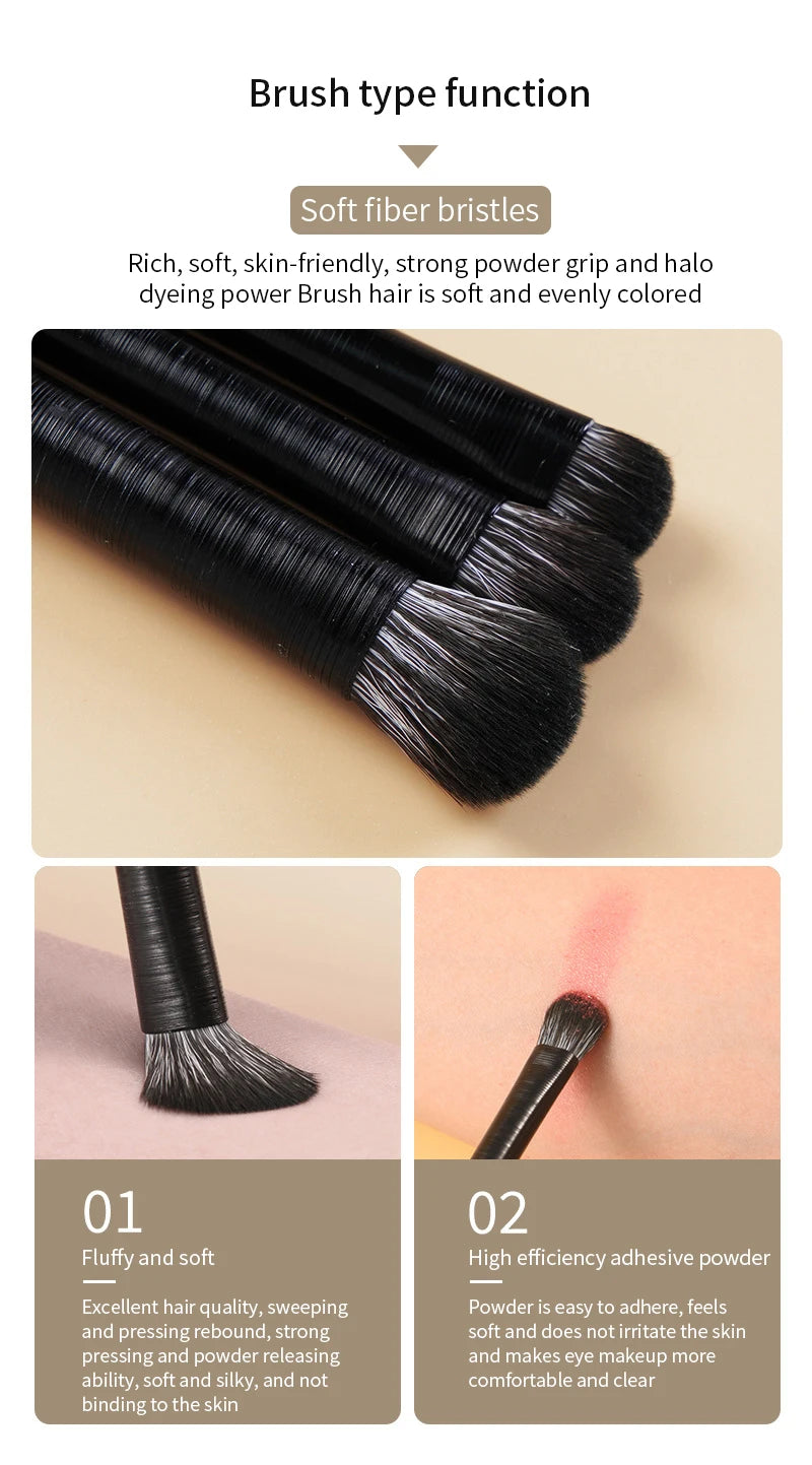 Natural Eye Makeup Brushes Set Eyeshadow Brush Eyebrow Contour Eyeliner Brush Women Eyes Cosmetic Blending Detail Make Up Tools