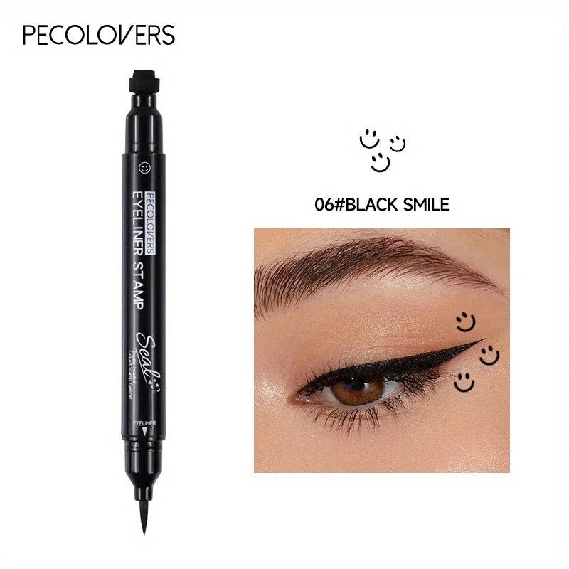 7 Styles Eyeliner Stamp Pen Red Black Liquid Eyeliner Pen Double-ended Lazy Eye Liner Pencil Fast Drying Waterproof Eye Makeup