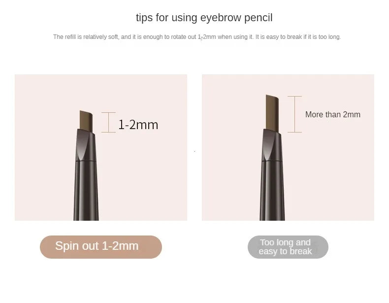 2 in 1 Eyebrow pencil professional Cosmetics makeup for women 5 Colors Waterproof Eyebrow Tattoo brush Long Lasting eyebrow pen