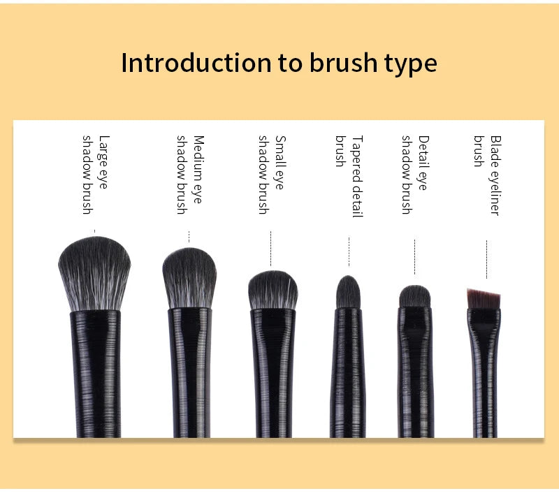 Natural Eye Makeup Brushes Set Eyeshadow Brush Eyebrow Contour Eyeliner Brush Women Eyes Cosmetic Blending Detail Make Up Tools