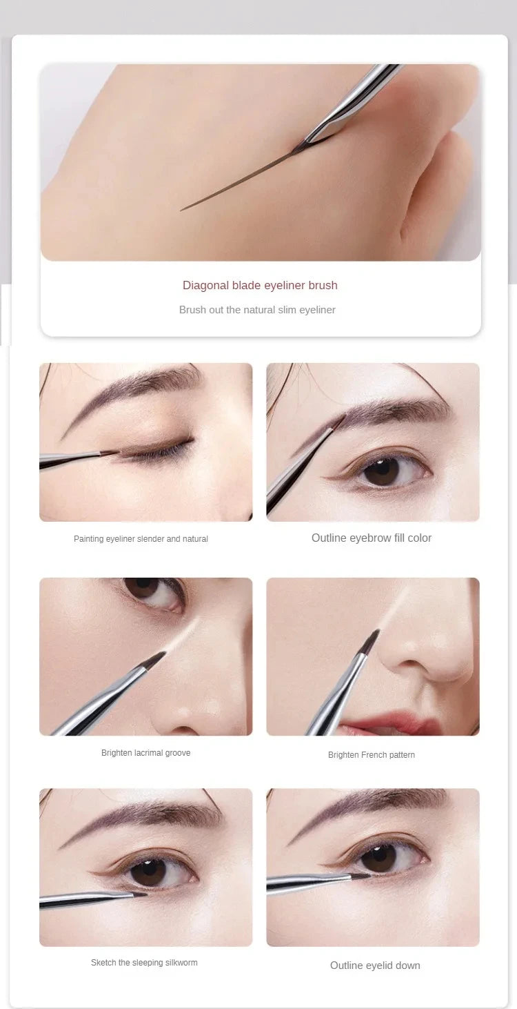 Upgrade Blade Eyeliner Brush Ultra Thin Fine Angle Flat Eyebrow Brush Liner Brow Place Makeup Brush Precise Detail Brush