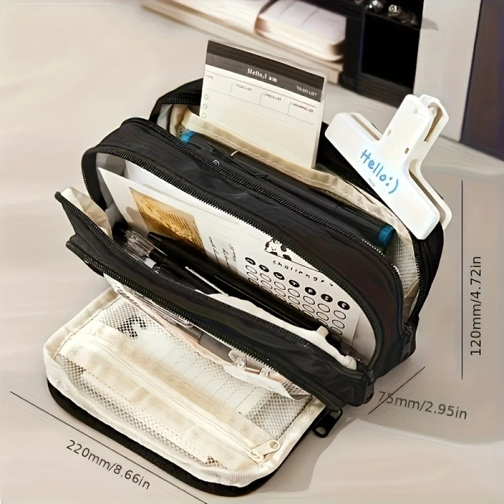 A Large-capacity Multi-layer Pencil Case, A Simple Multi-purpose Student Stationery Box And Makeup Storage Bag