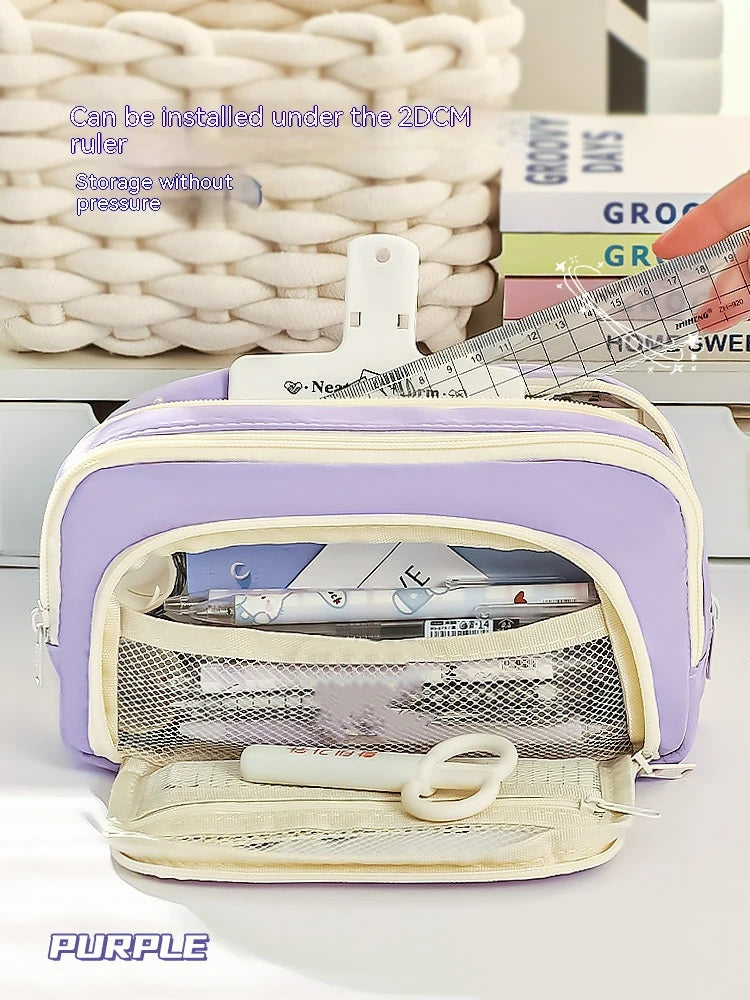 A Large-capacity Multi-layer Pencil Case, A Simple Multi-purpose Student Stationery Box And Makeup Storage Bag