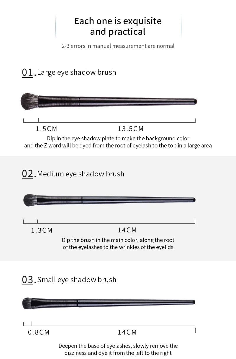 Natural Eye Makeup Brushes Set Eyeshadow Brush Eyebrow Contour Eyeliner Brush Women Eyes Cosmetic Blending Detail Make Up Tools