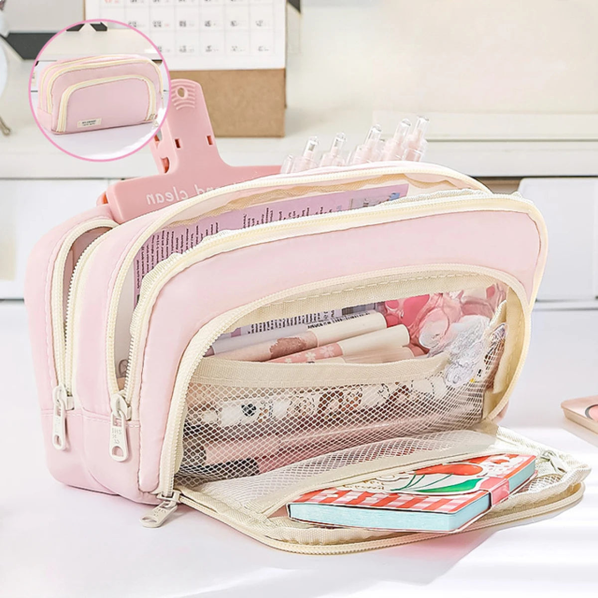 A Large-capacity Multi-layer Pencil Case, A Simple Multi-purpose Student Stationery Box And Makeup Storage Bag