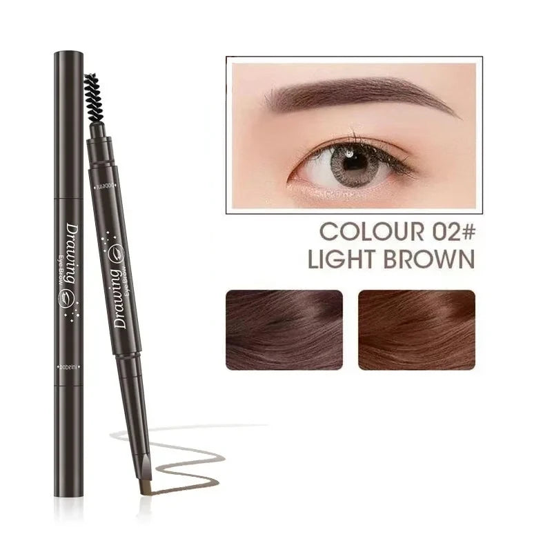 2 in 1 Eyebrow pencil professional Cosmetics makeup for women 5 Colors Waterproof Eyebrow Tattoo brush Long Lasting eyebrow pen