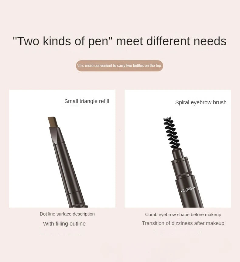 2 in 1 Eyebrow pencil professional Cosmetics makeup for women 5 Colors Waterproof Eyebrow Tattoo brush Long Lasting eyebrow pen